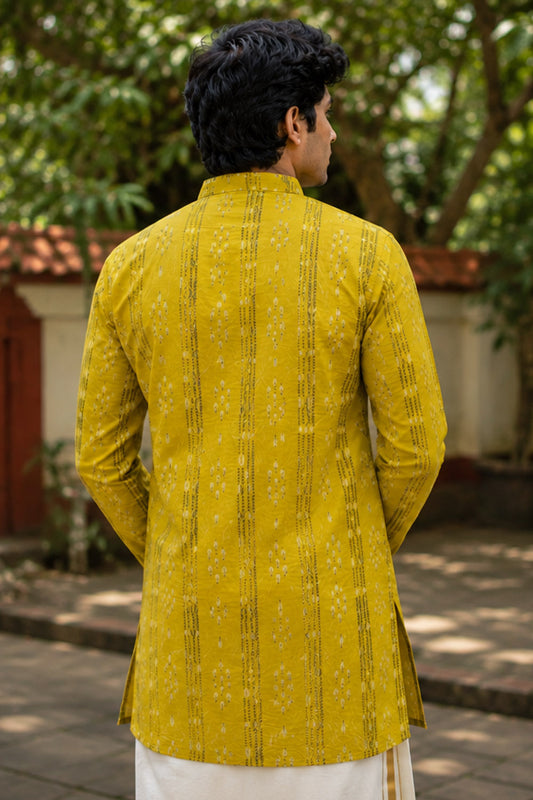 Mustard yellow kurta with Print