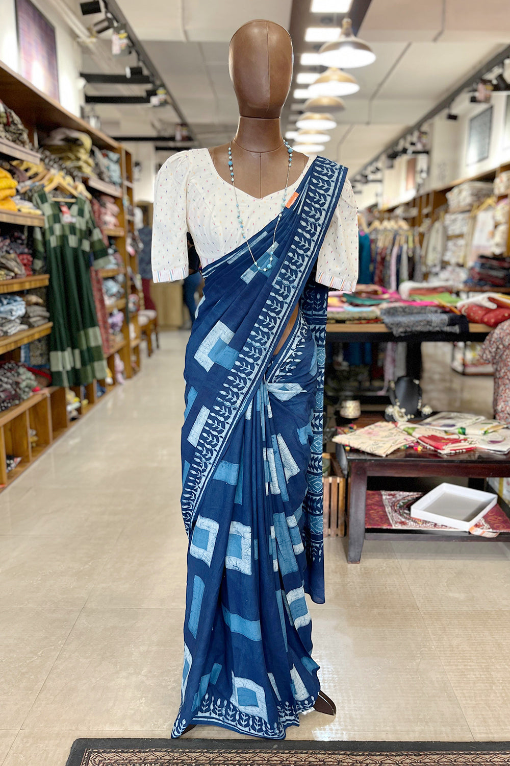 Indigo Mulcotton Saree