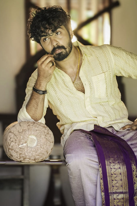 Offwhite Lurex Stripe Shirt