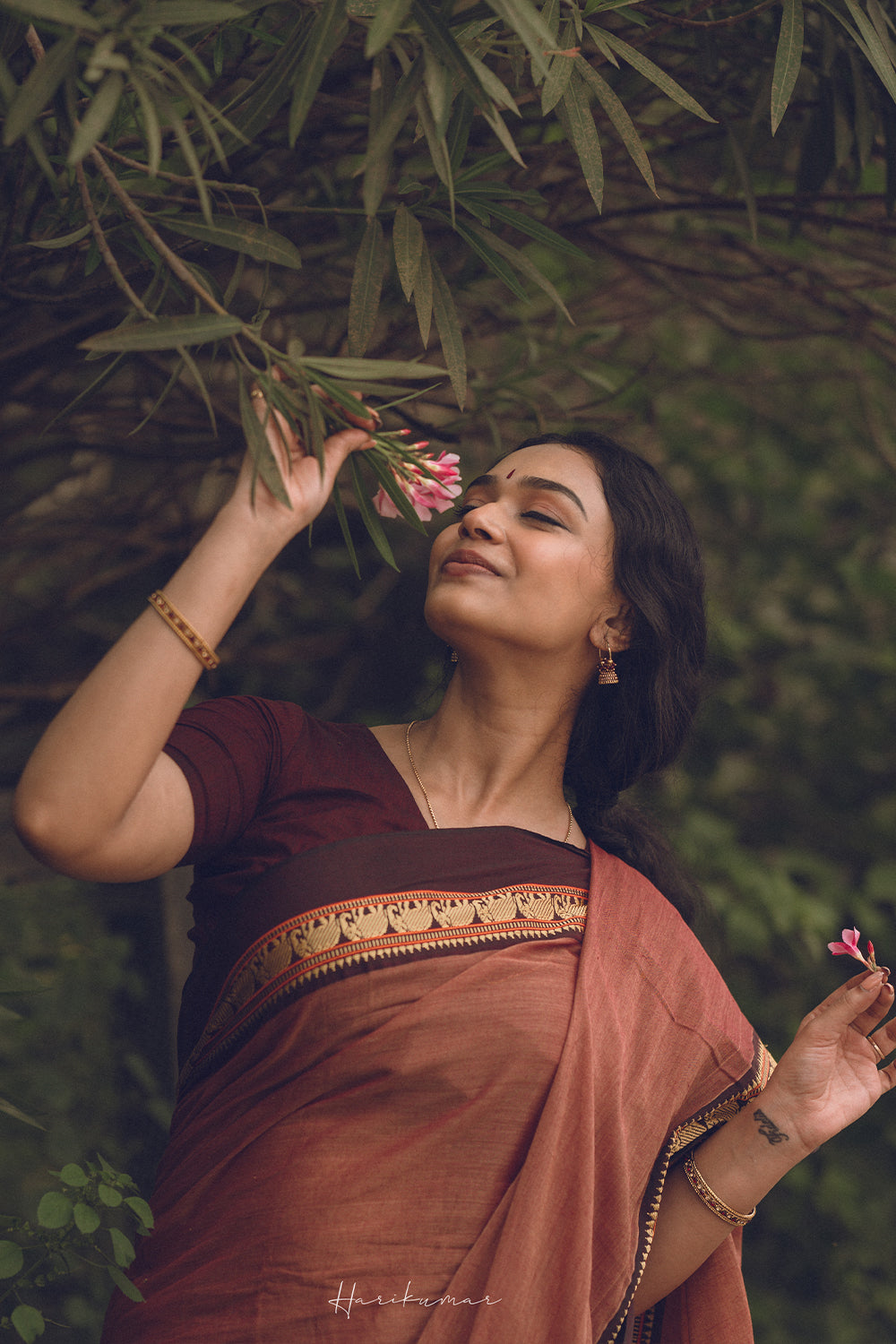 Narayana Pet Sandalwood Cotton Saree