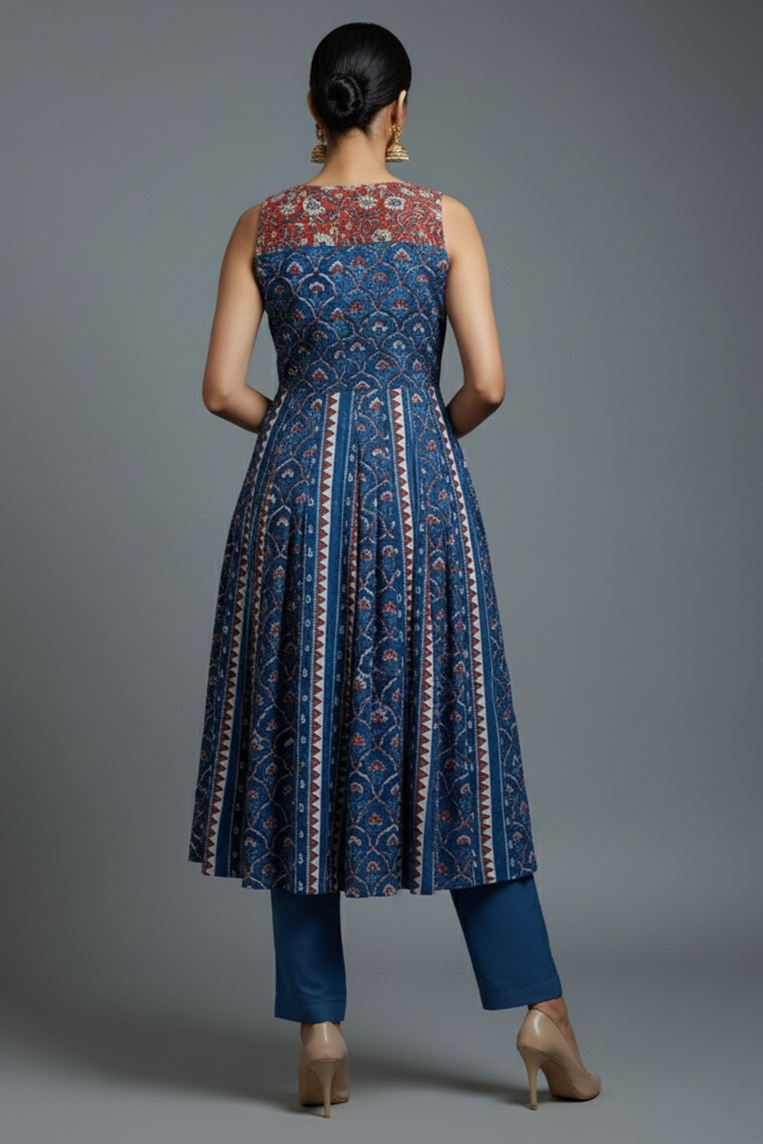 Jahota Hand Block Printed Cotton Anarkali