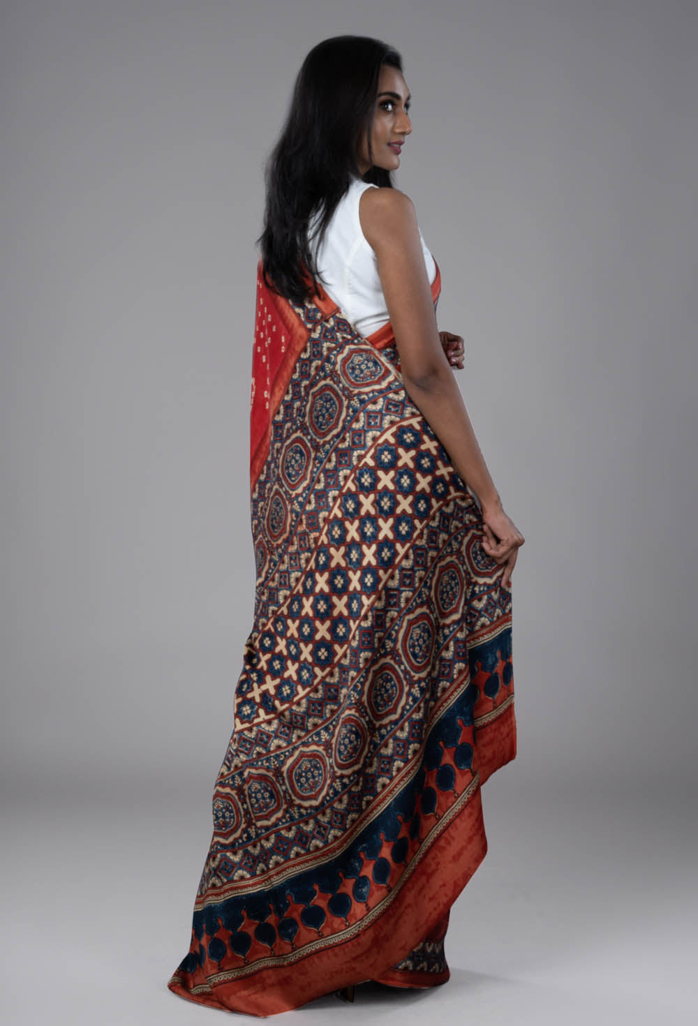 Modal Ajrakh With Bandhini