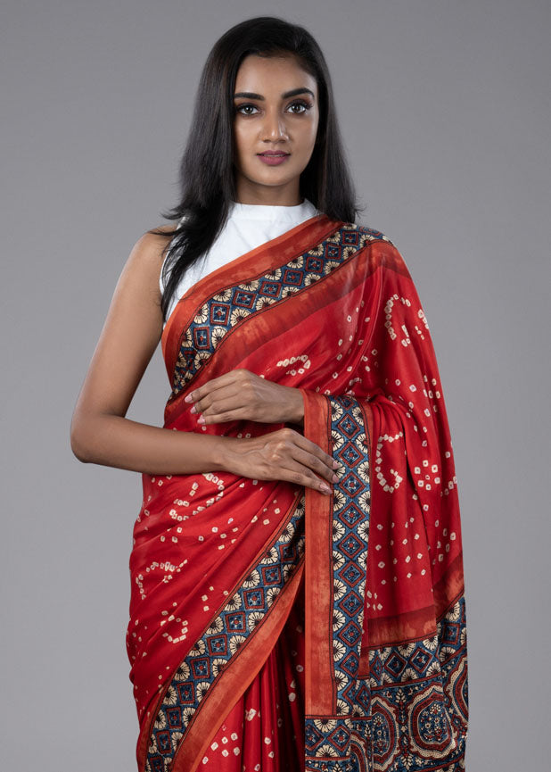 Modal Ajrakh With Bandhini