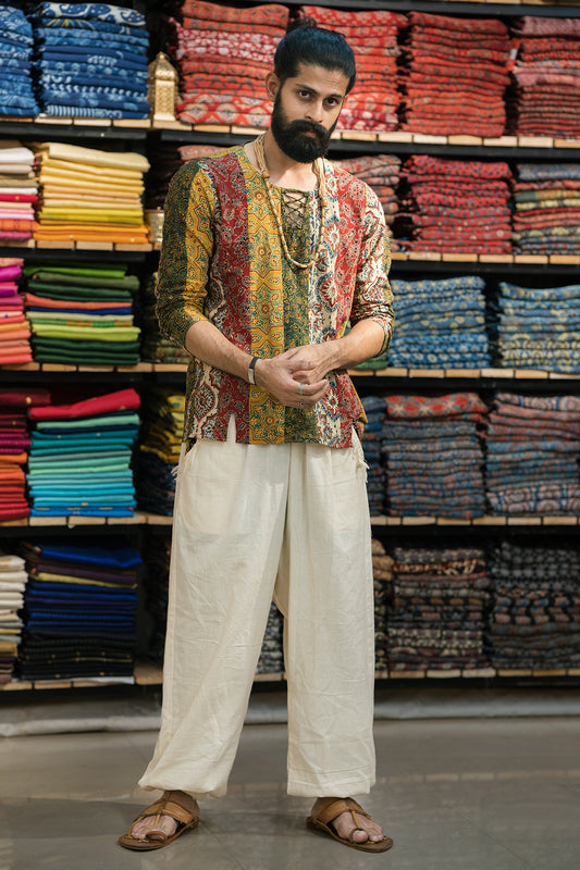 Ajrakh Multi Color Short Kurta
