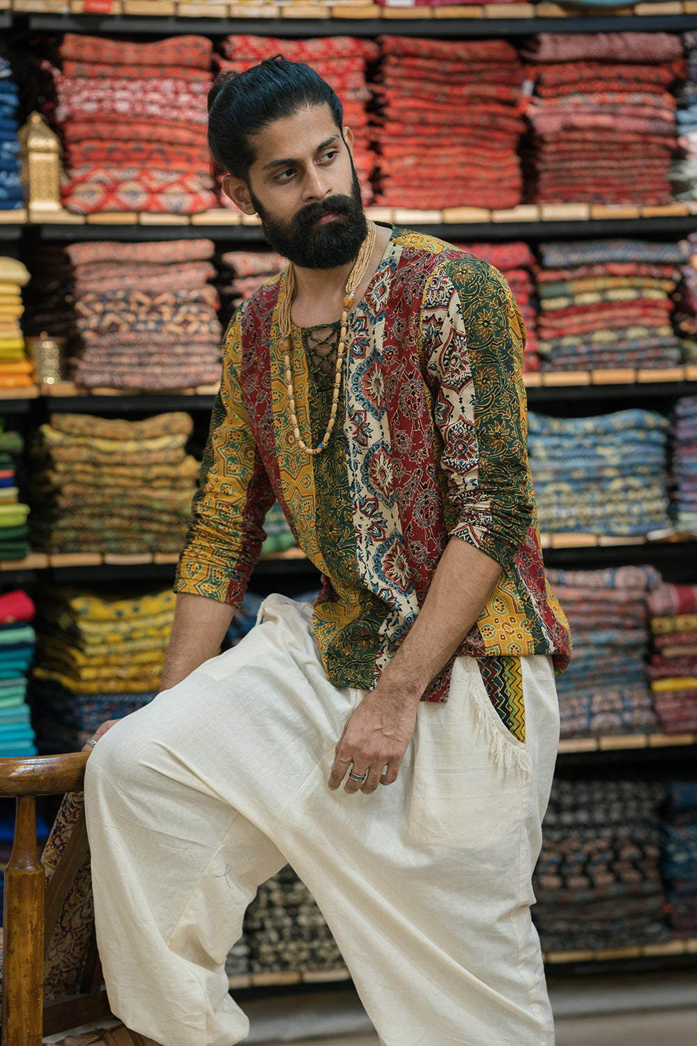 Ajrakh Multi Color Short Kurta