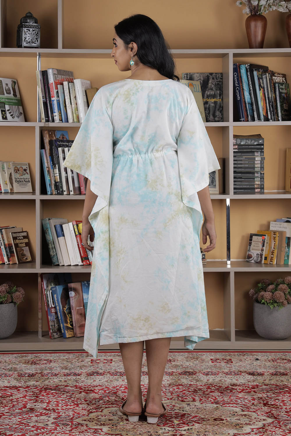 Blue And Yellow Shibori Kaftan