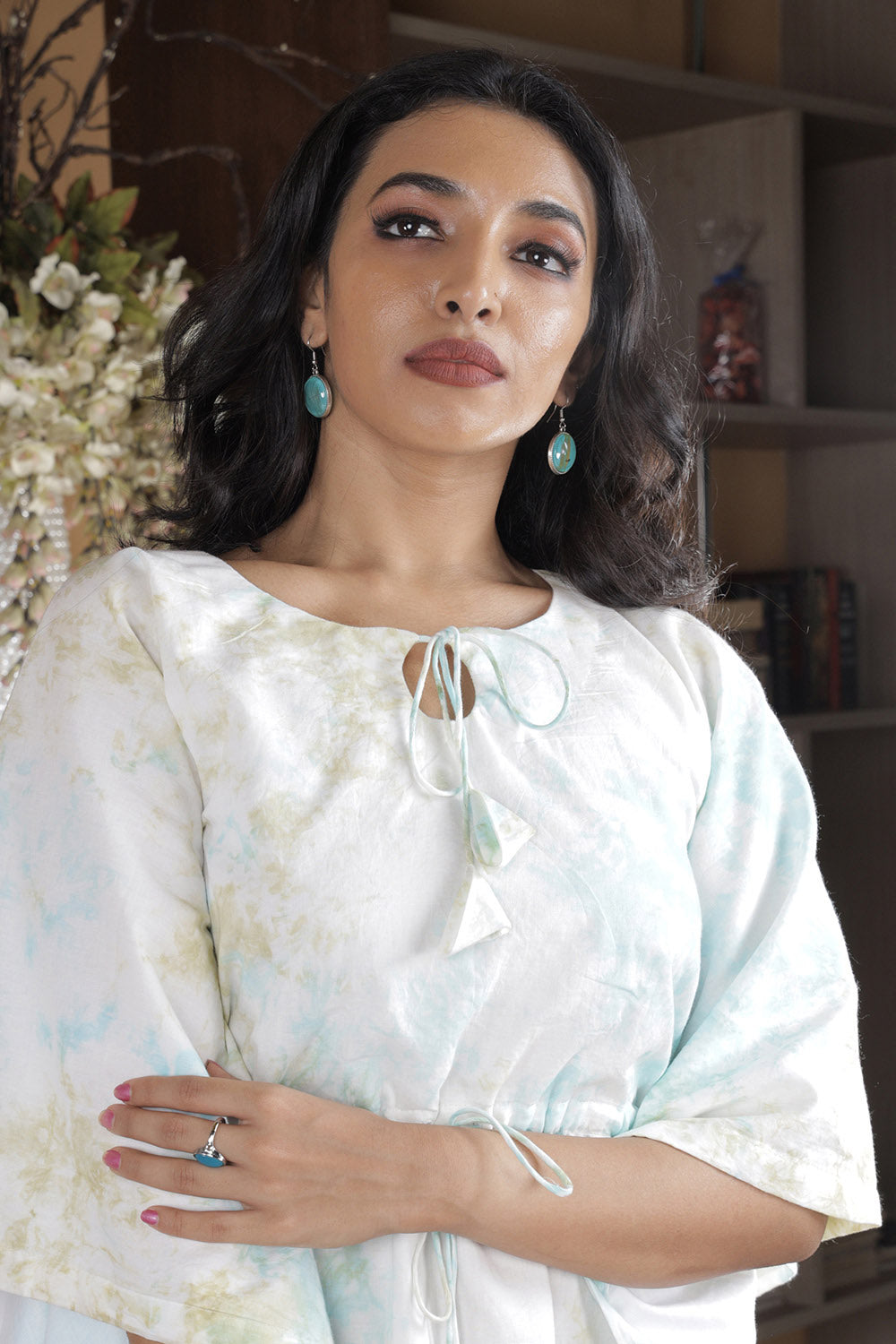 Blue And Yellow Shibori Kaftan
