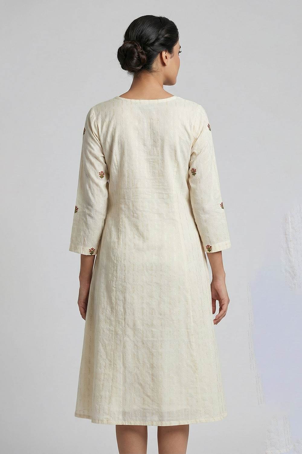 Offwhite Zig Zag Lurex Short Dress