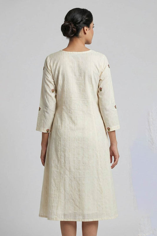 Offwhite Zig Zag Lurex Short Kurti