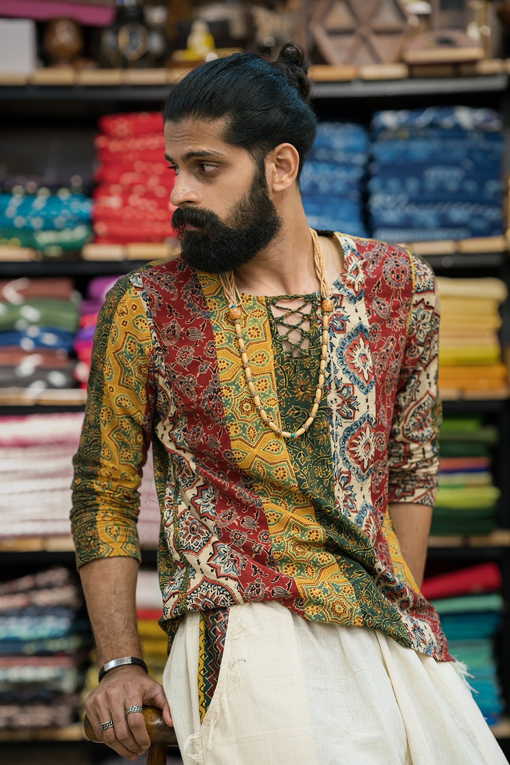 Ajrakh Multi Color Short Kurta