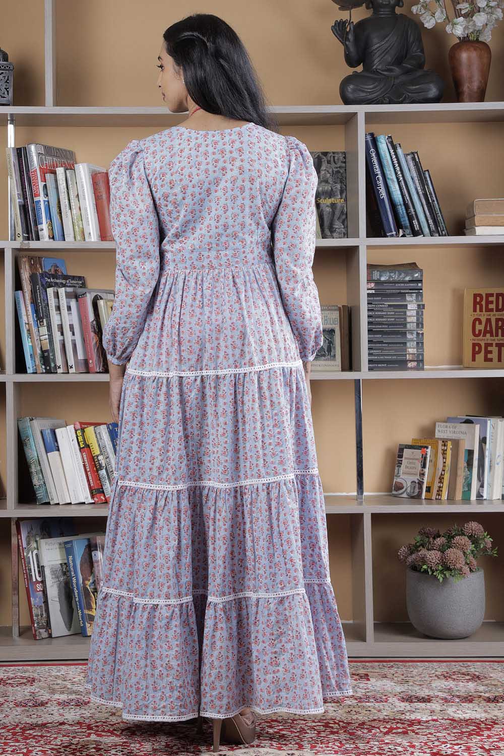 Pastel Blue Tiered Dress