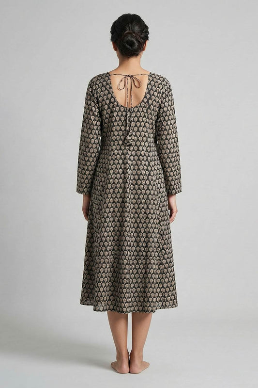 Black Kammal Printed Anarkali