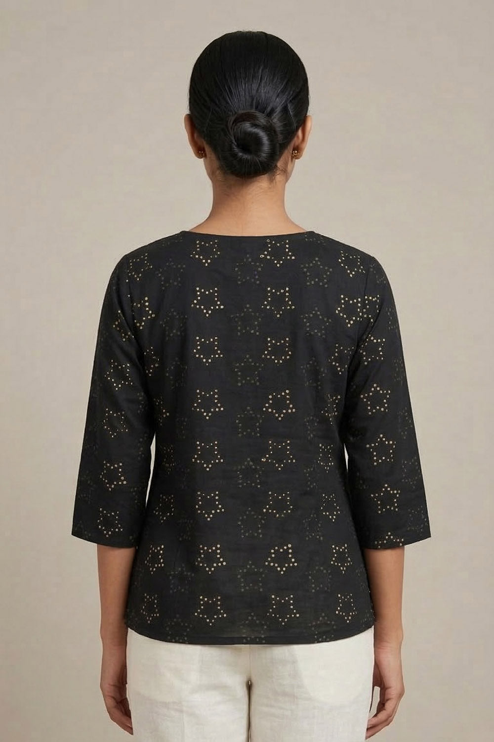 Black Short Top with Prints