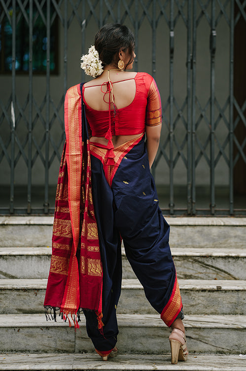 Kalyani Cotton Blue Saree