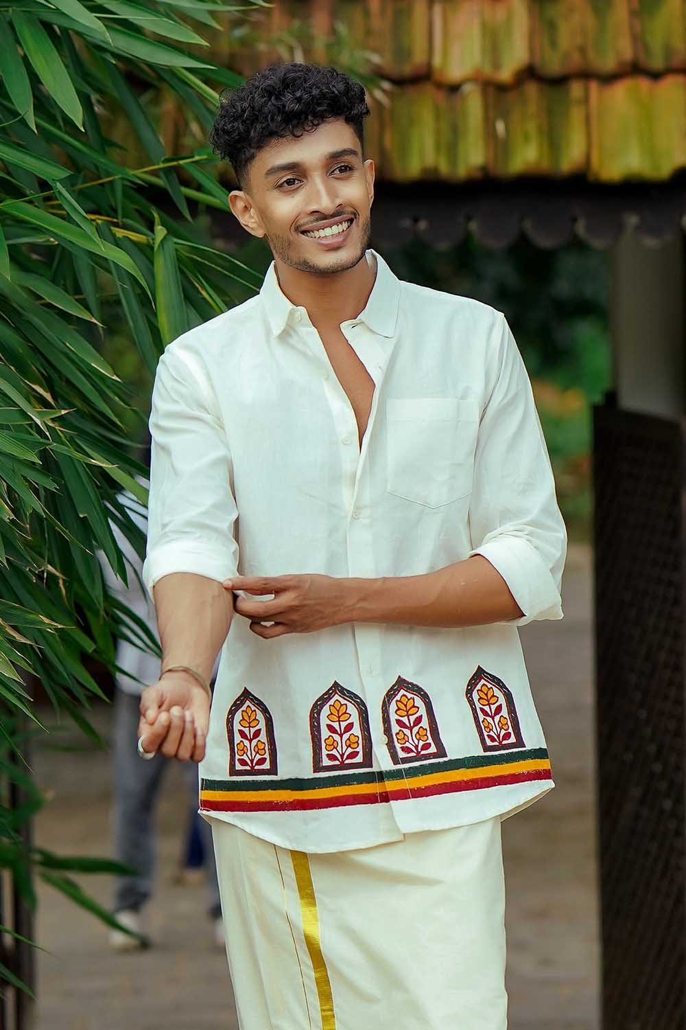 Flower Window Block Printed Shirt