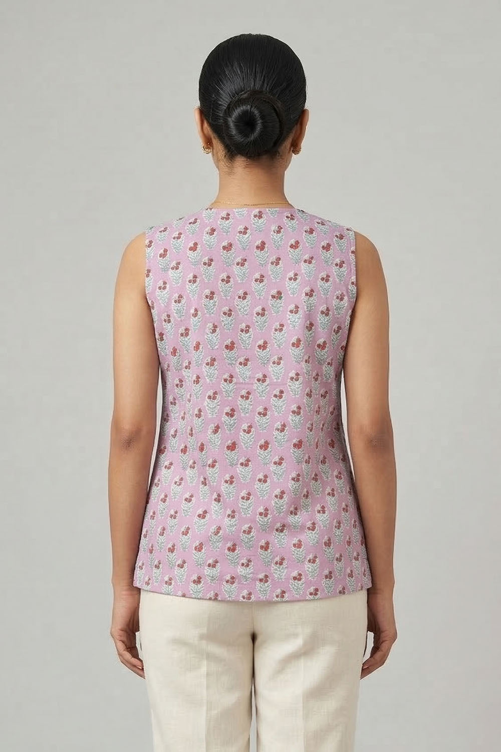 Baby Pink Short Top with Prints