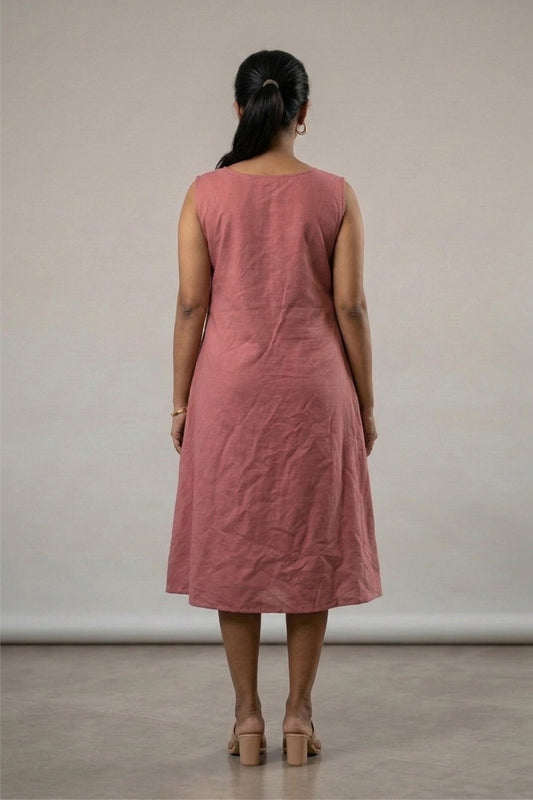 Onion Pink Dress with Line Art