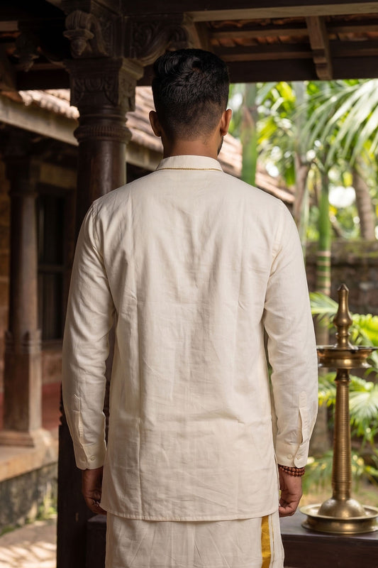 Offwhite Kurta with Padayani print