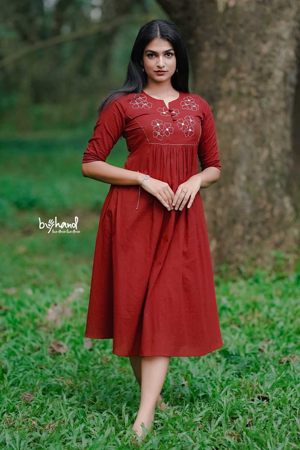 Flower mirror work Dress