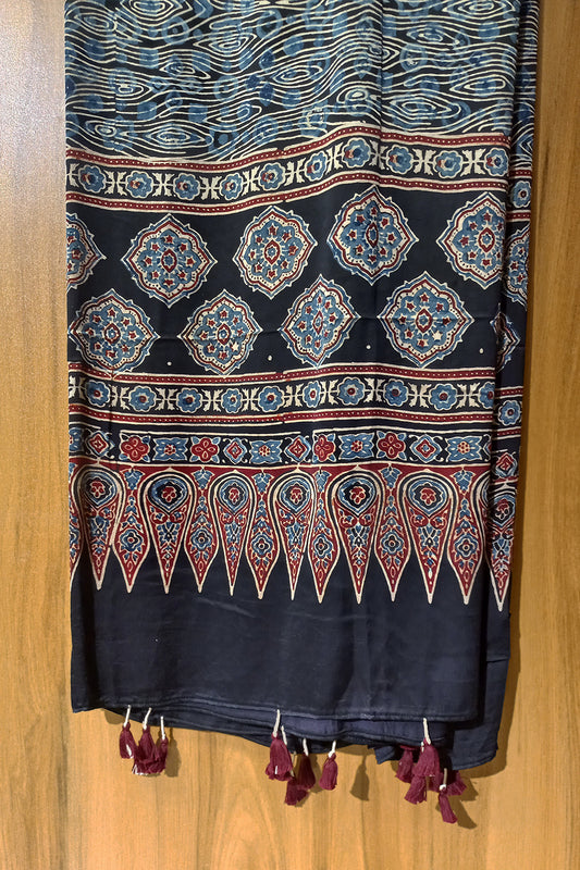 Dupatta Modal Black Trippy Print