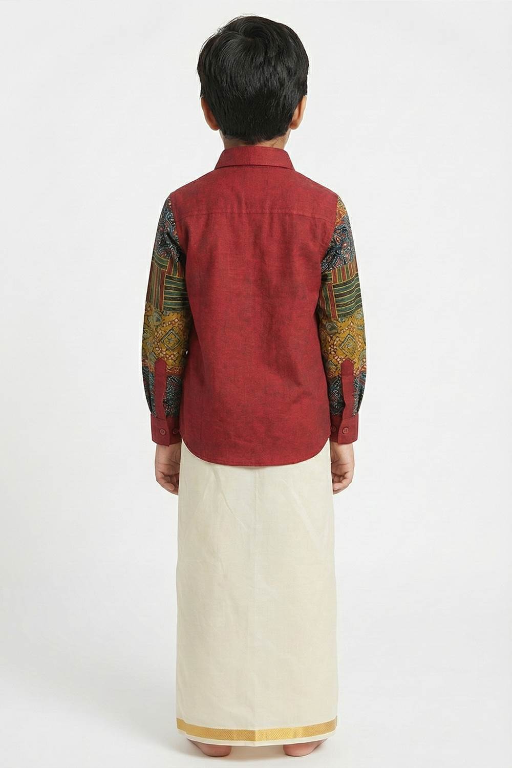 Red Patch Xmas Theme Embroidery Shirt