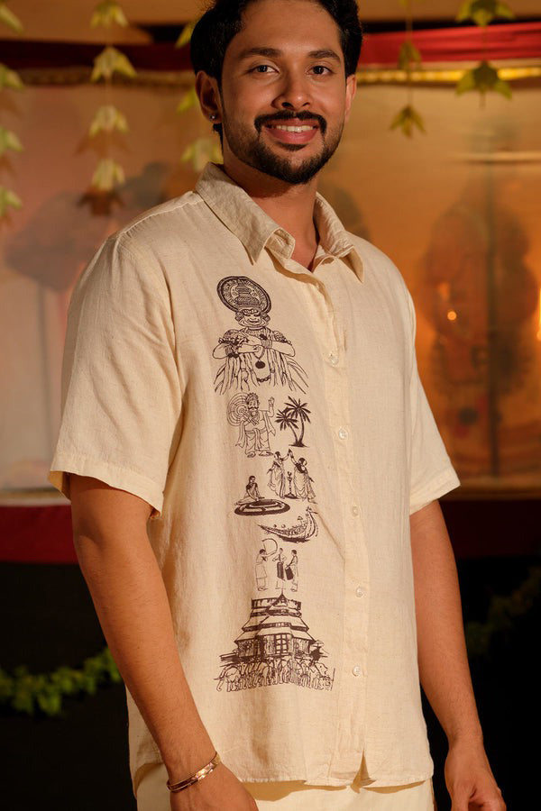 Keraleeyam Hand Block Printed HS Shirt