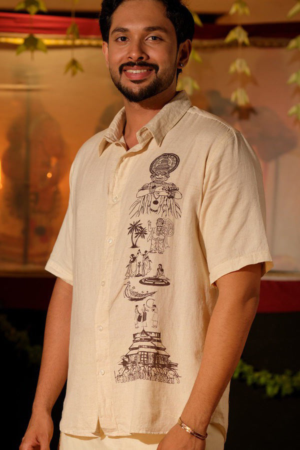 Keraleeyam Hand Block Printed HS Shirt