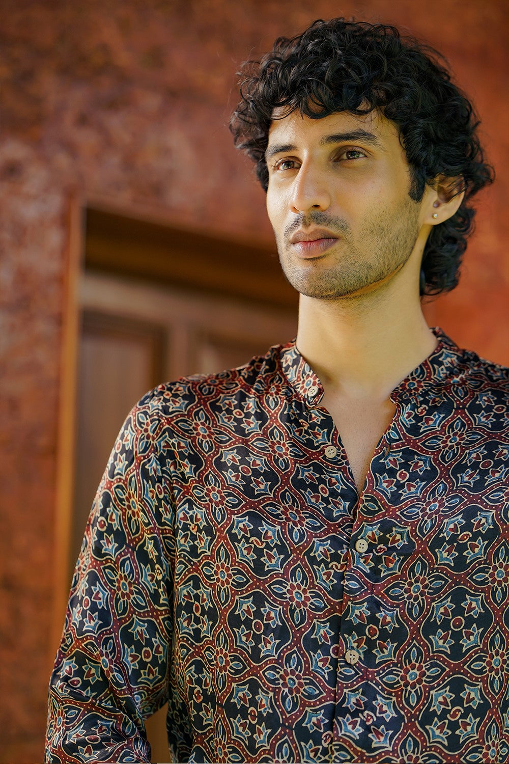 Black Base Modal Silk Full Sleeve Shirt