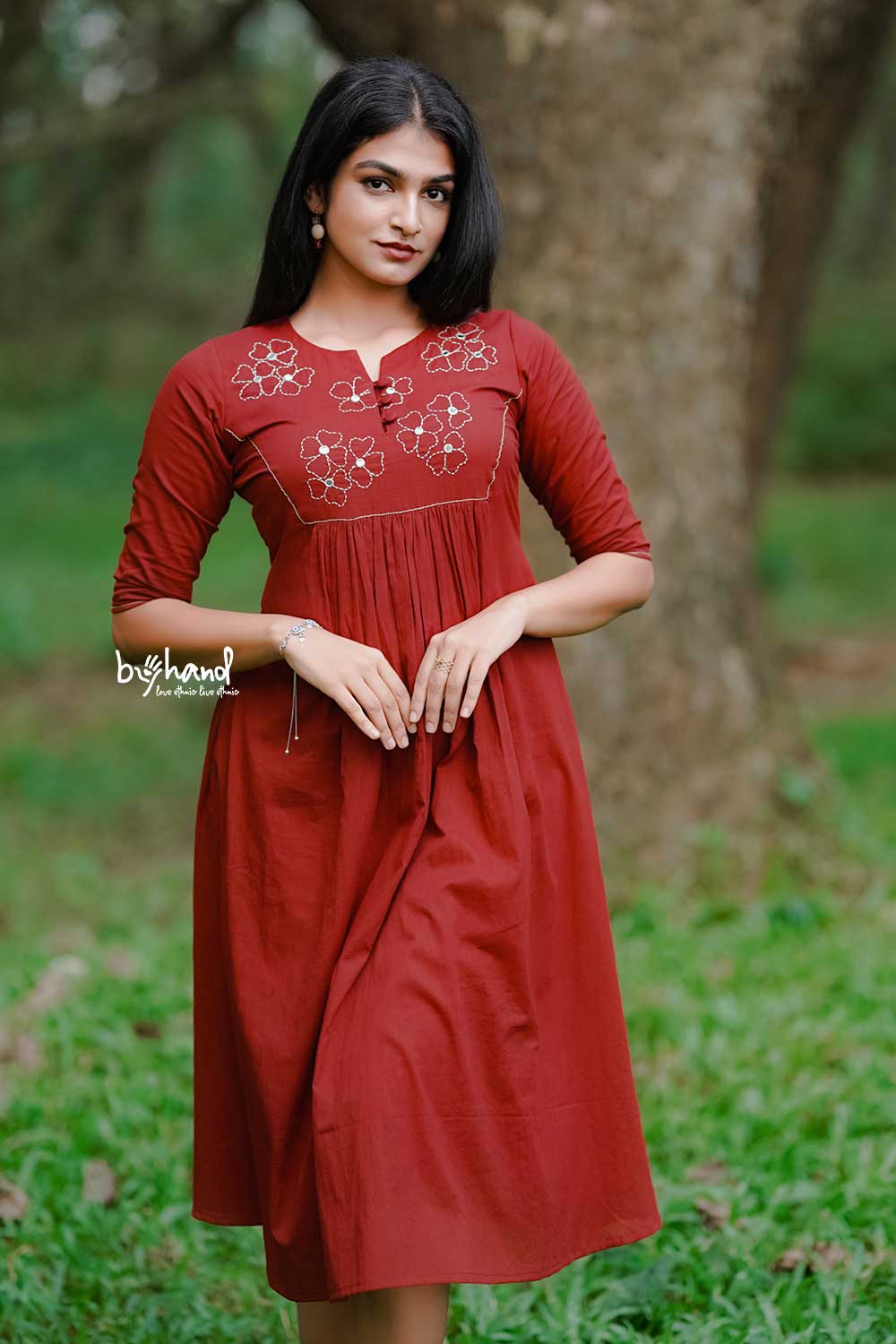 Flower mirror work Dress