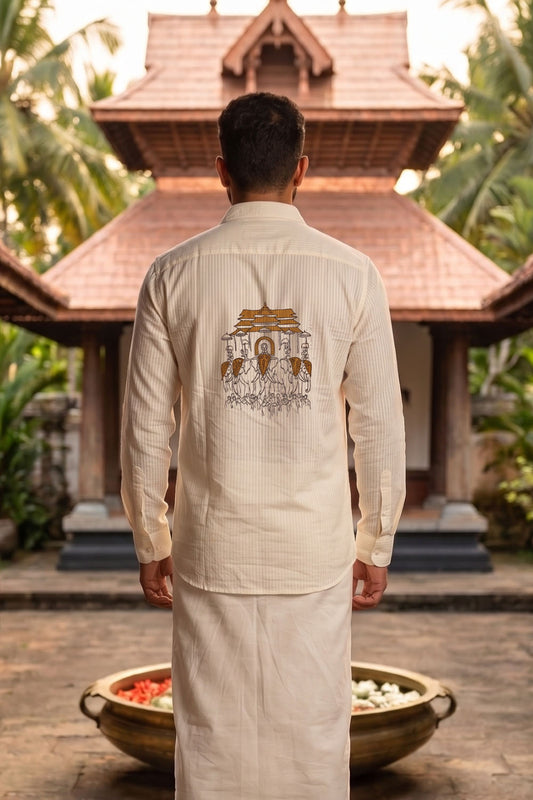 Offwhite Shirt with Thrissur Pooram Print