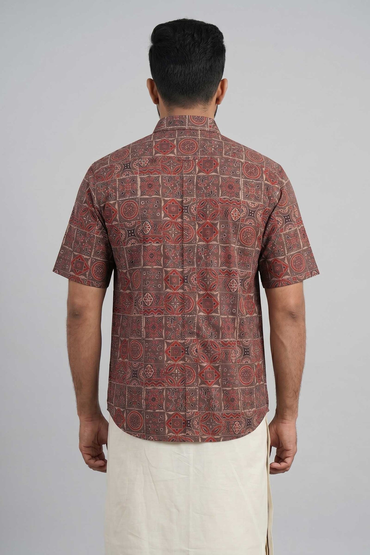 Brown Base Geometrical Print Shirt