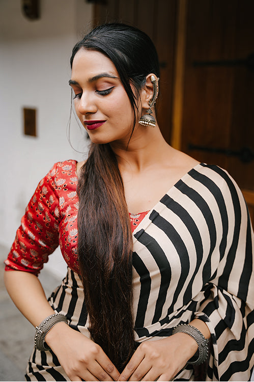 Modal Silk Pure Ajrakh Saree