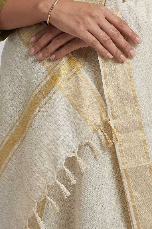 Striped Golden Dupatta