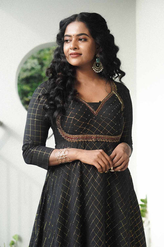 Black & Golden Katori Cut Umbrellacut Anarkali