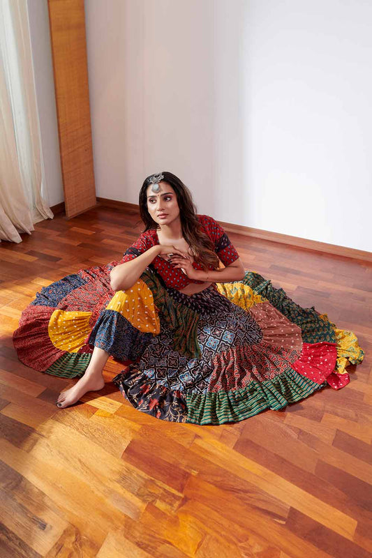 Tiered Multipatch Skirt