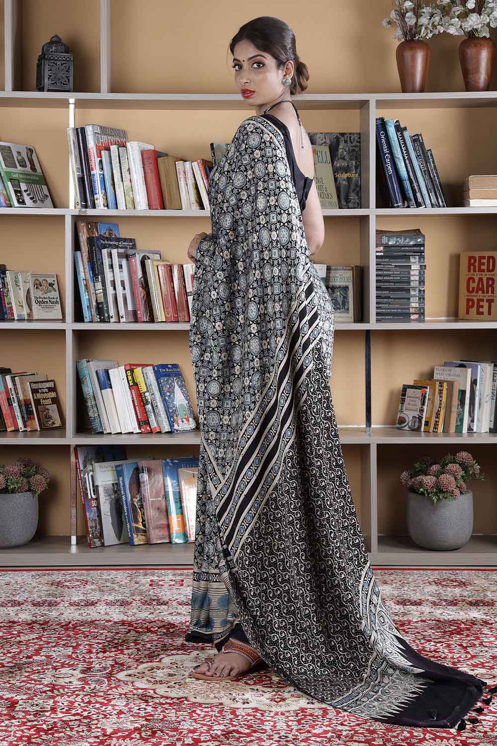 Modal Silk Ajrakh Saree