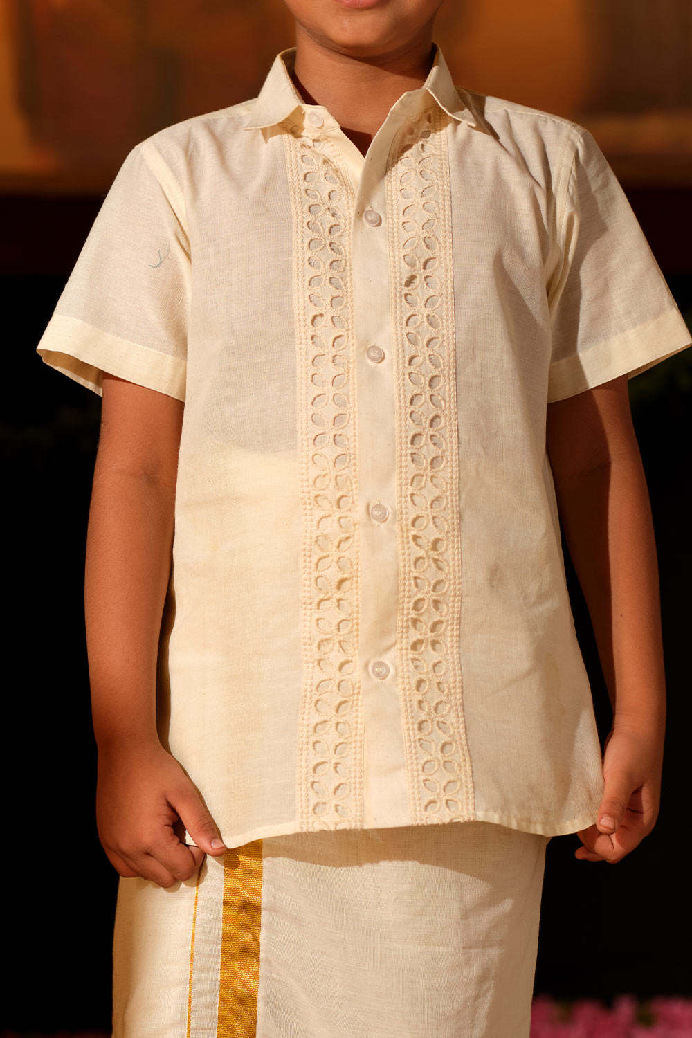 Offwhite with Hakoba Pattern Shirt