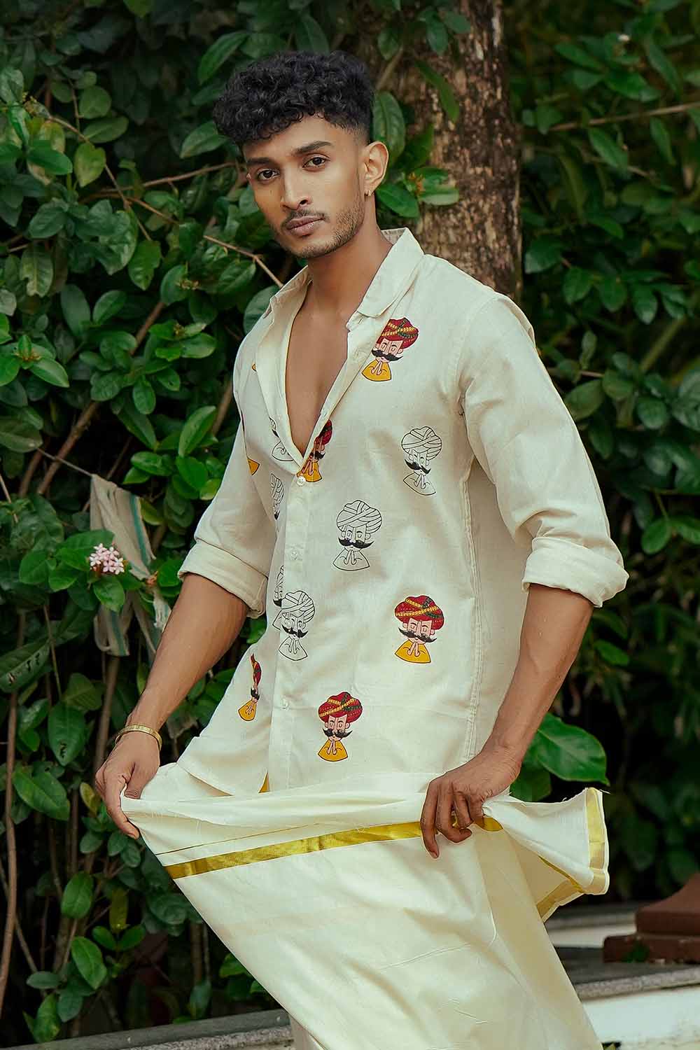 Offwhite Moustachman Printed Shirt