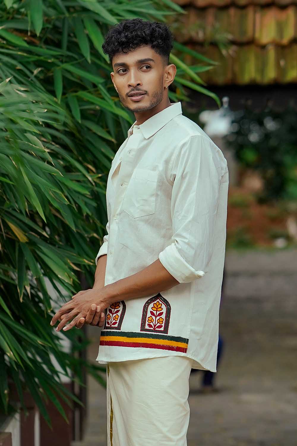 Flower Window Block Printed Shirt