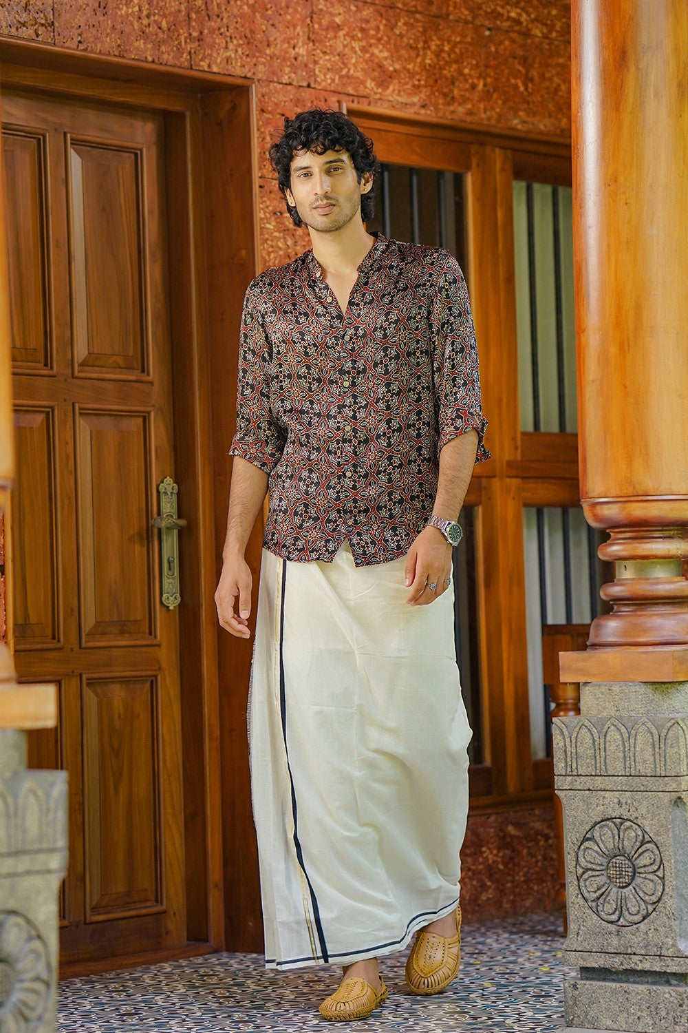 Black Base Modal Silk Full Sleeve Shirt