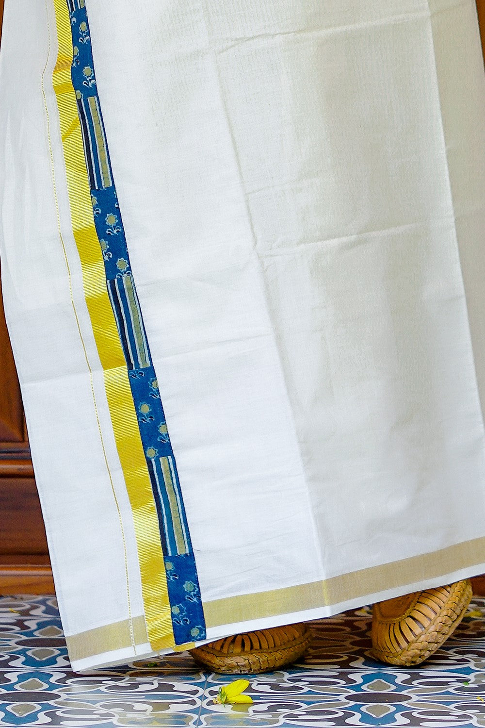 Golden Kasavukara Patch Dhothi