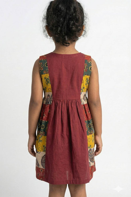 Red Patch Xmas Theme Embroidery Dress