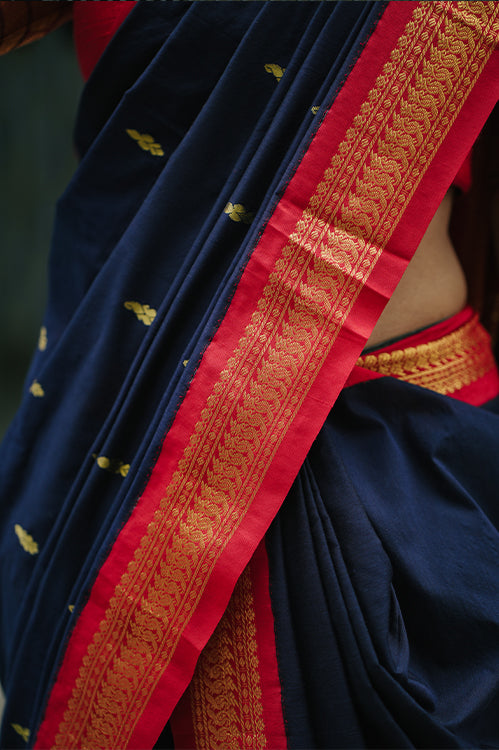 Kalyani Cotton Blue Saree