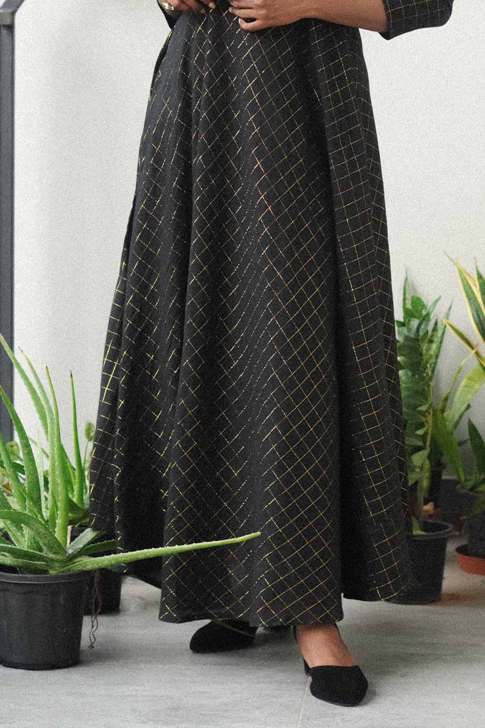 Black & Golden Katori Cut Umbrellacut Anarkali