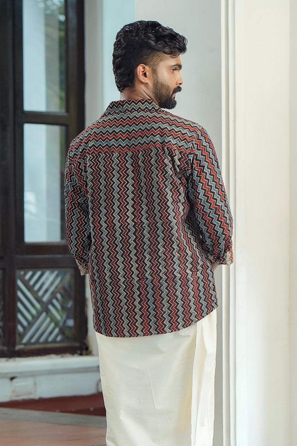 Black Zigzag Full Sleeve Shirt
