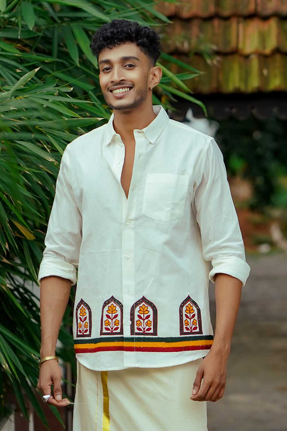 Flower Window Block Printed Shirt