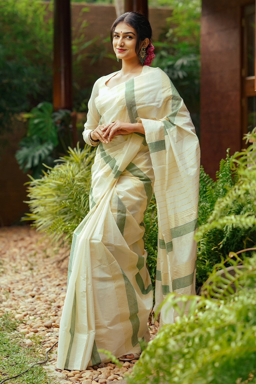 Offwhite Handloom Tissue Blouse