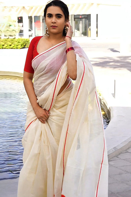 Puliyilakara Saree Red & Golden