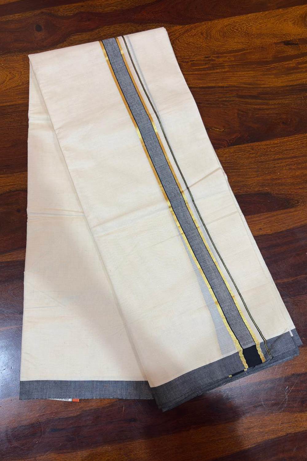Grey Golden Border Dhothi