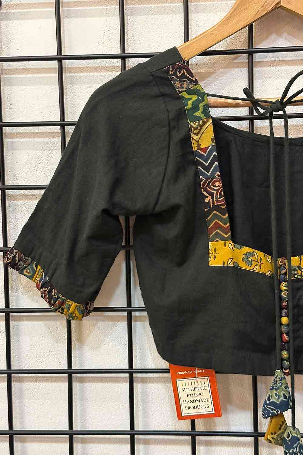 Green and Yellow Patch Blouse